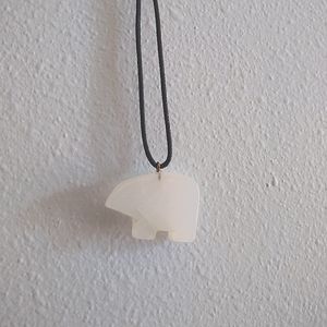 Gemstone Bear Pendant Necklace